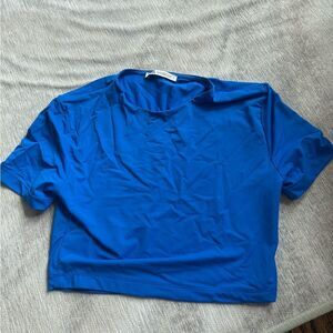 Zara Blue Cropped Short Sleeve T-Shirt